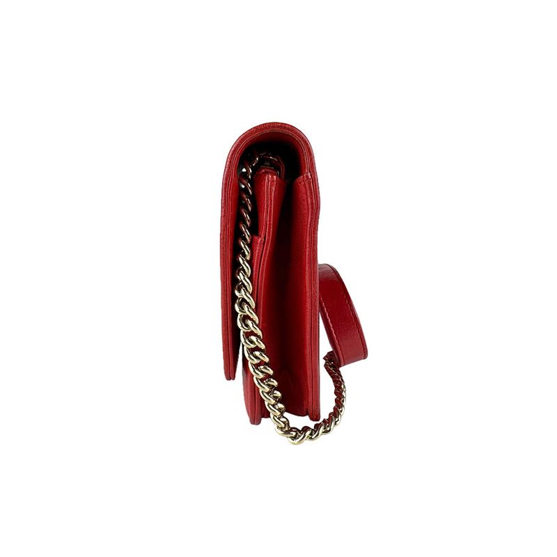 Chanel Chain Wallet Red