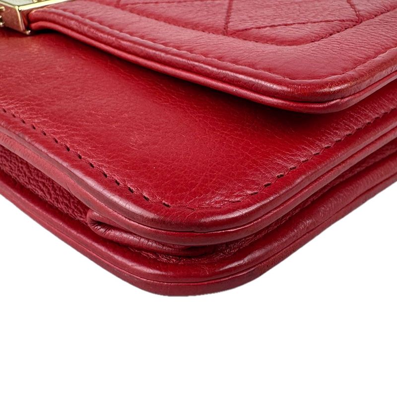 Chanel Chain Wallet Red