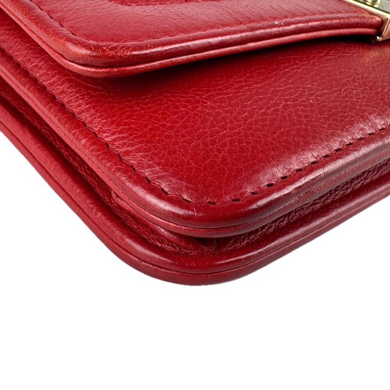 Chanel Chain Wallet Red