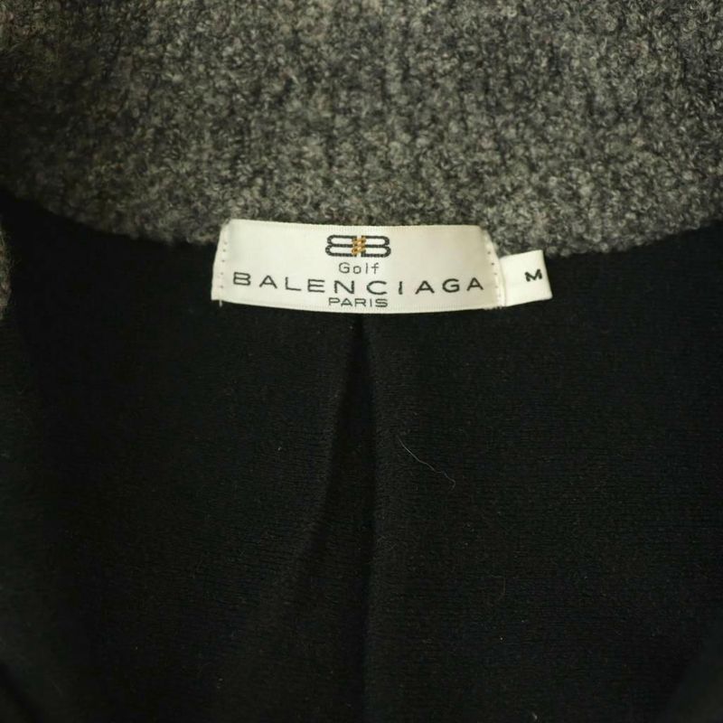 Balenciaga Half Zip Up Vest Wool Logo M Gray SS