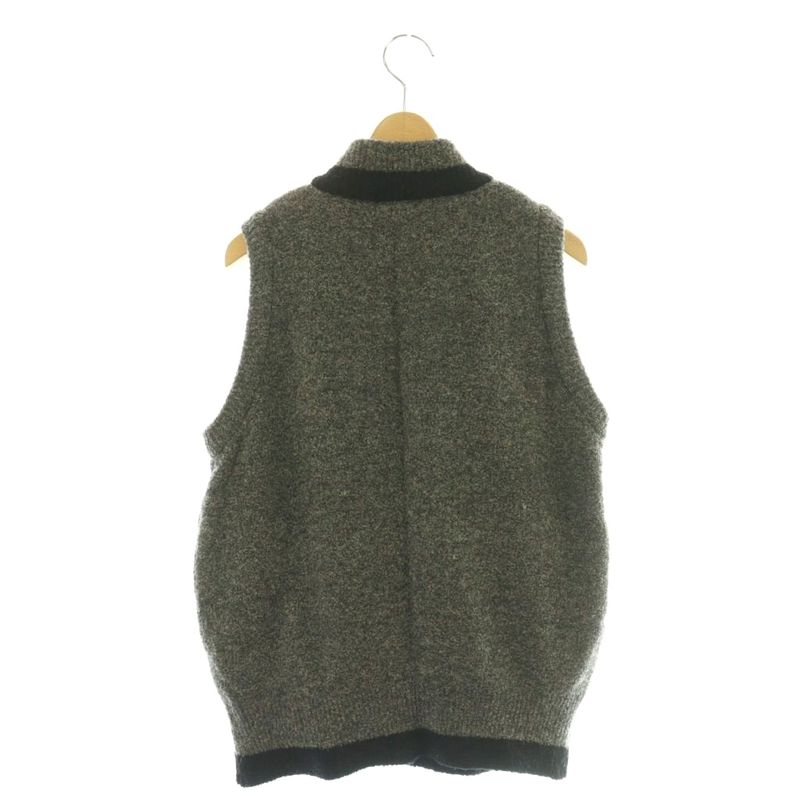 Balenciaga Half Zip Up Vest Wool Logo M Gray SS