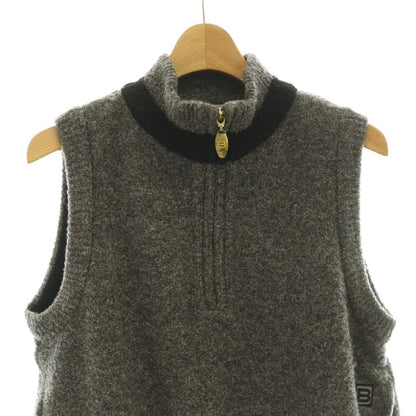 Balenciaga Half Zip Up Vest Wool Logo M Gray SS