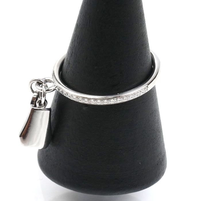 Hermes 18k White Gold Kelly Clochette PM Ring Diamond