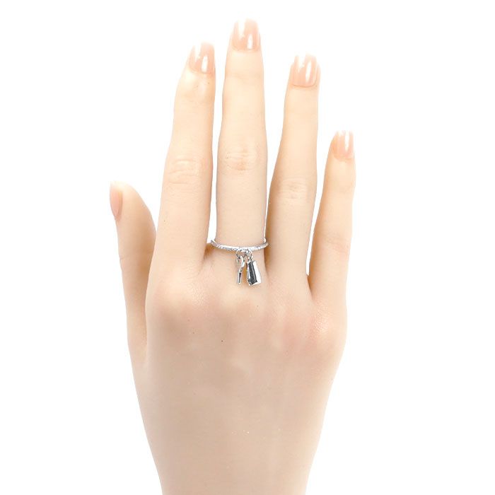 Hermes 18k White Gold Kelly Clochette PM Ring Diamond