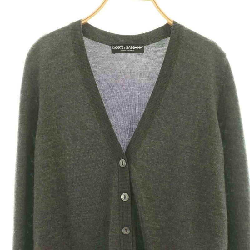Dolce & Gabbana Cardigan Silk Cashmere Gray V-neck Pocket AZ