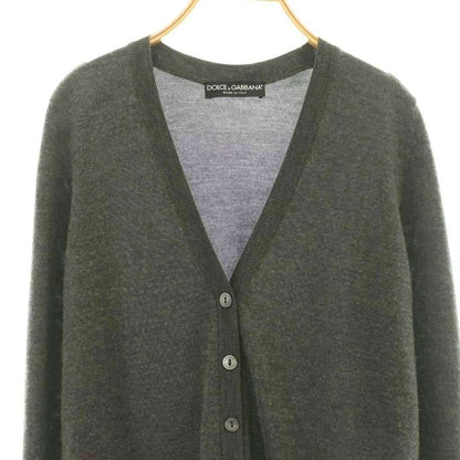 Dolce & Gabbana Cardigan Silk Cashmere Gray V-neck Pocket AZ