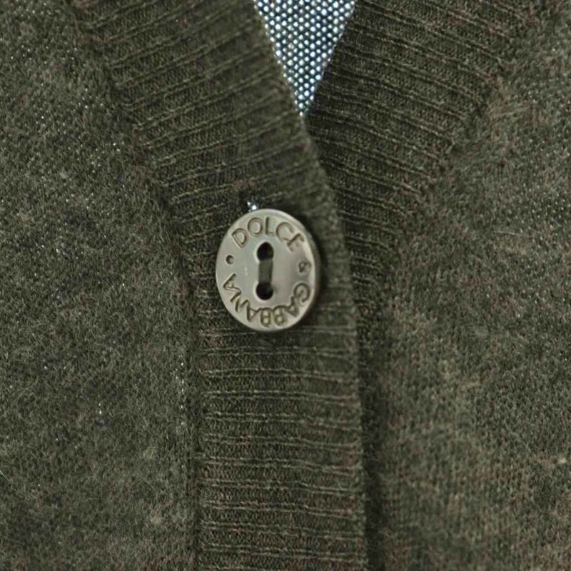 Dolce & Gabbana Cardigan Silk Cashmere Gray V-neck Pocket AZ
