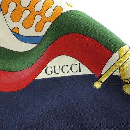 Gucci Large Scarf Shawl Logo All Over Pattern Multicolor