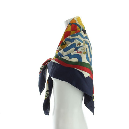 Gucci Large Scarf Shawl Logo All Over Pattern Multicolor