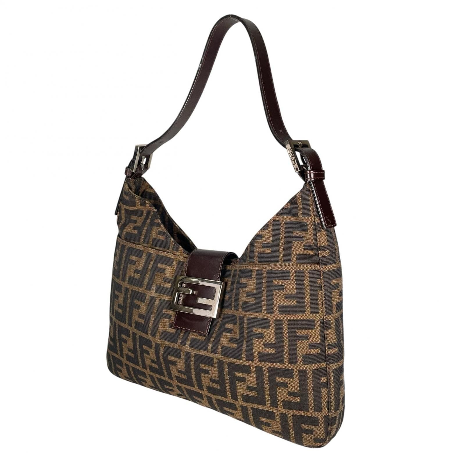Fendi Zucca Shoulder Bag Canvas Brown — view 2