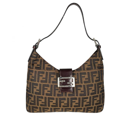 Fendi Zucca Shoulder Bag Canvas Brown