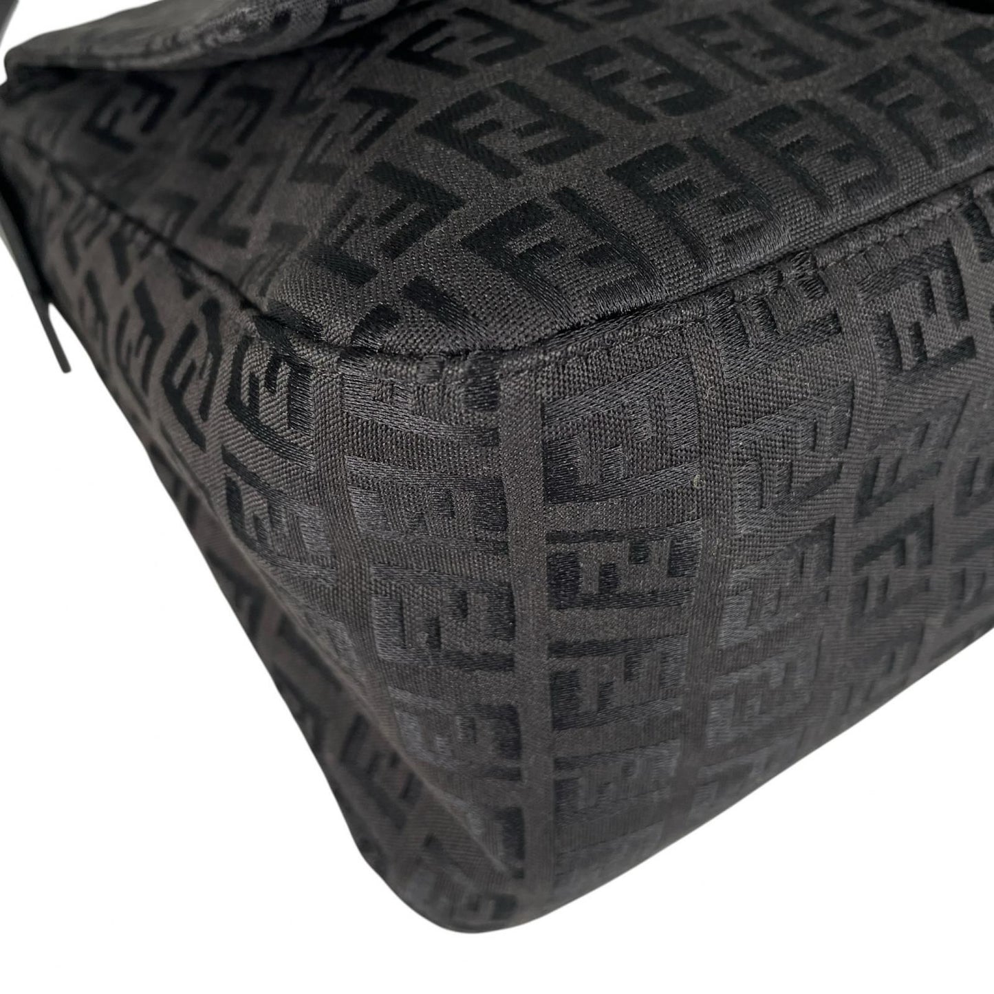 Fendi Zucchino Mamma Baguette Shoulder Bag Canvas Black — view 7