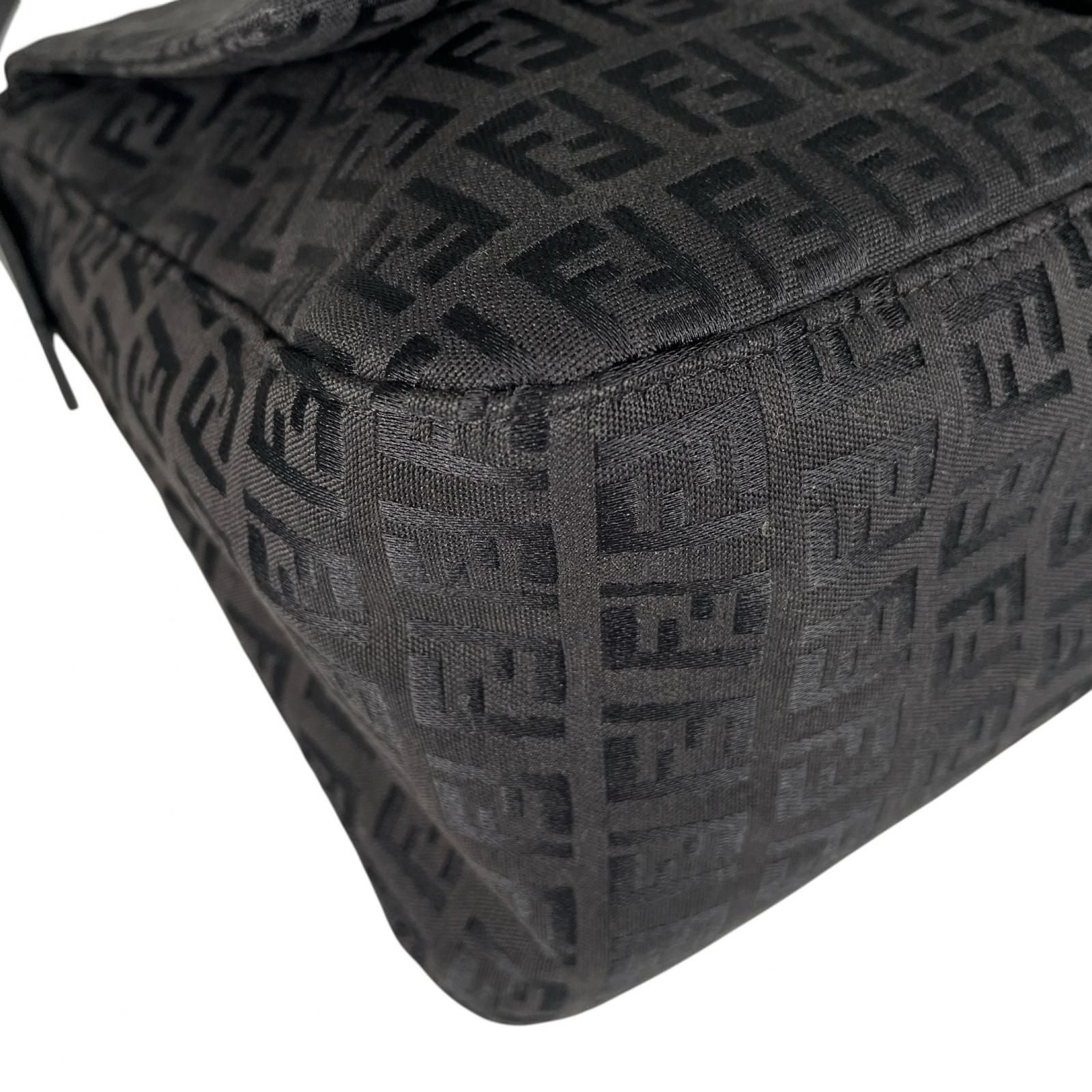 Fendi Zucchino Mamma Baguette Shoulder Bag Canvas Black — view 7