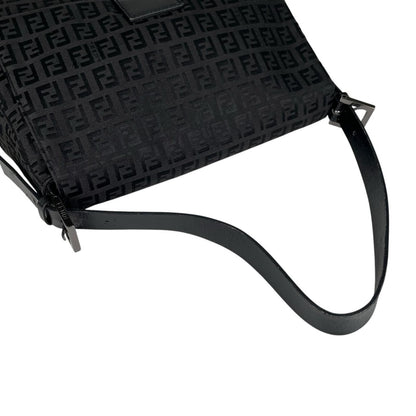 Fendi Zucchino Mamma Baguette Shoulder Bag Canvas Black — view 5