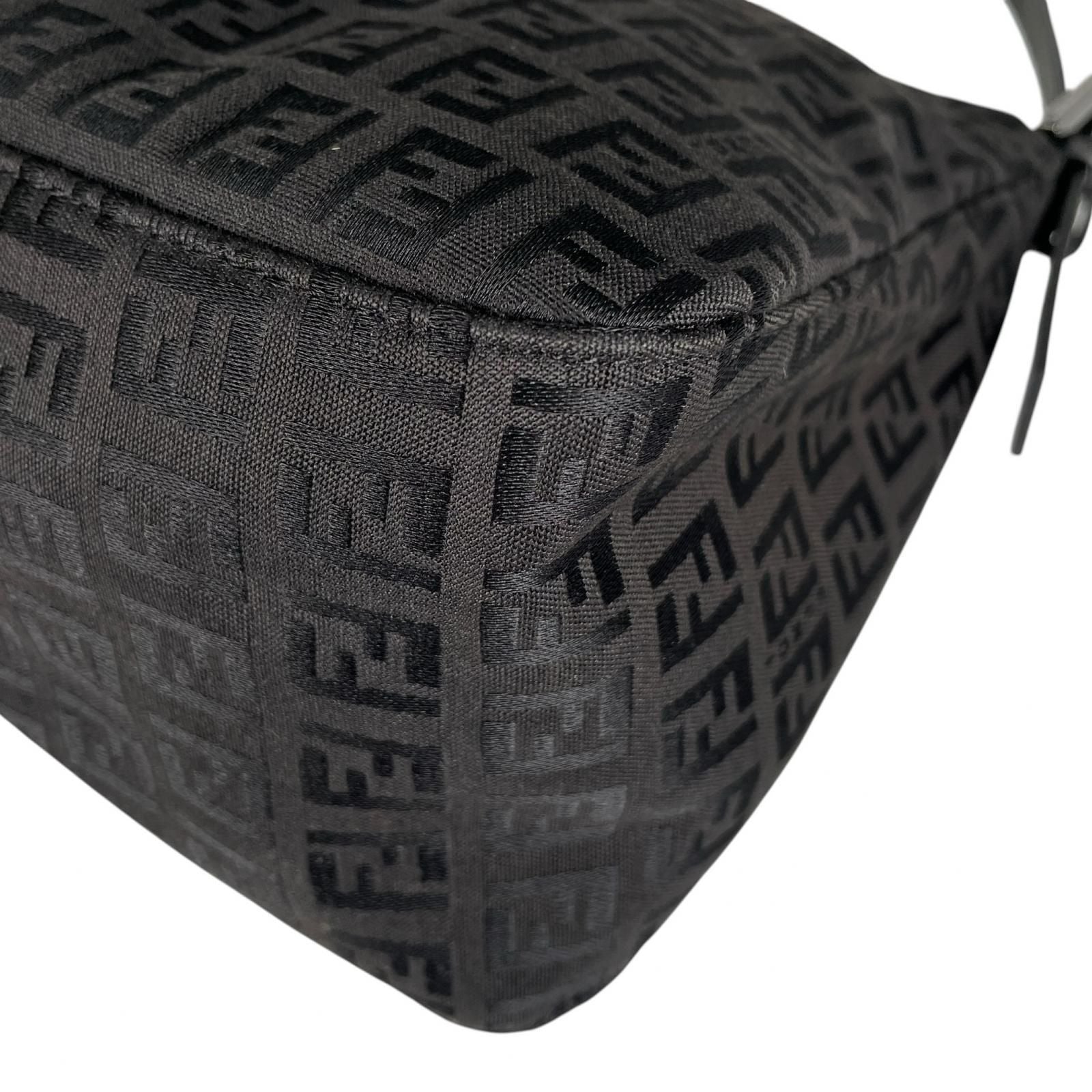 Fendi Zucchino Mamma Baguette Shoulder Bag Canvas Black — view 8