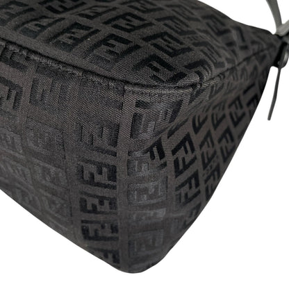 Fendi Zucchino Mamma Baguette Shoulder Bag Canvas Black — view 8