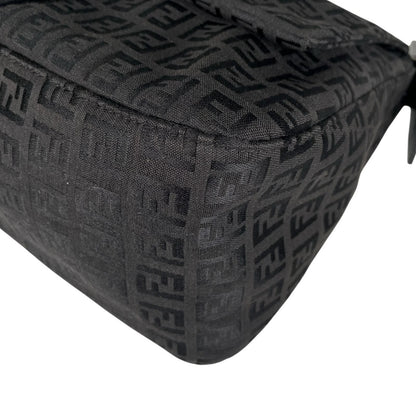 Fendi Zucchino Mamma Baguette Shoulder Bag Canvas Black — view 6
