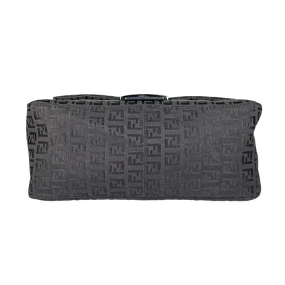 Fendi Zucchino Mamma Baguette Shoulder Bag Canvas Black — view 4