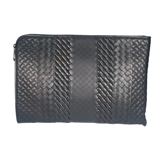 Bottega Veneta Intrecciato Clutch Leather Black