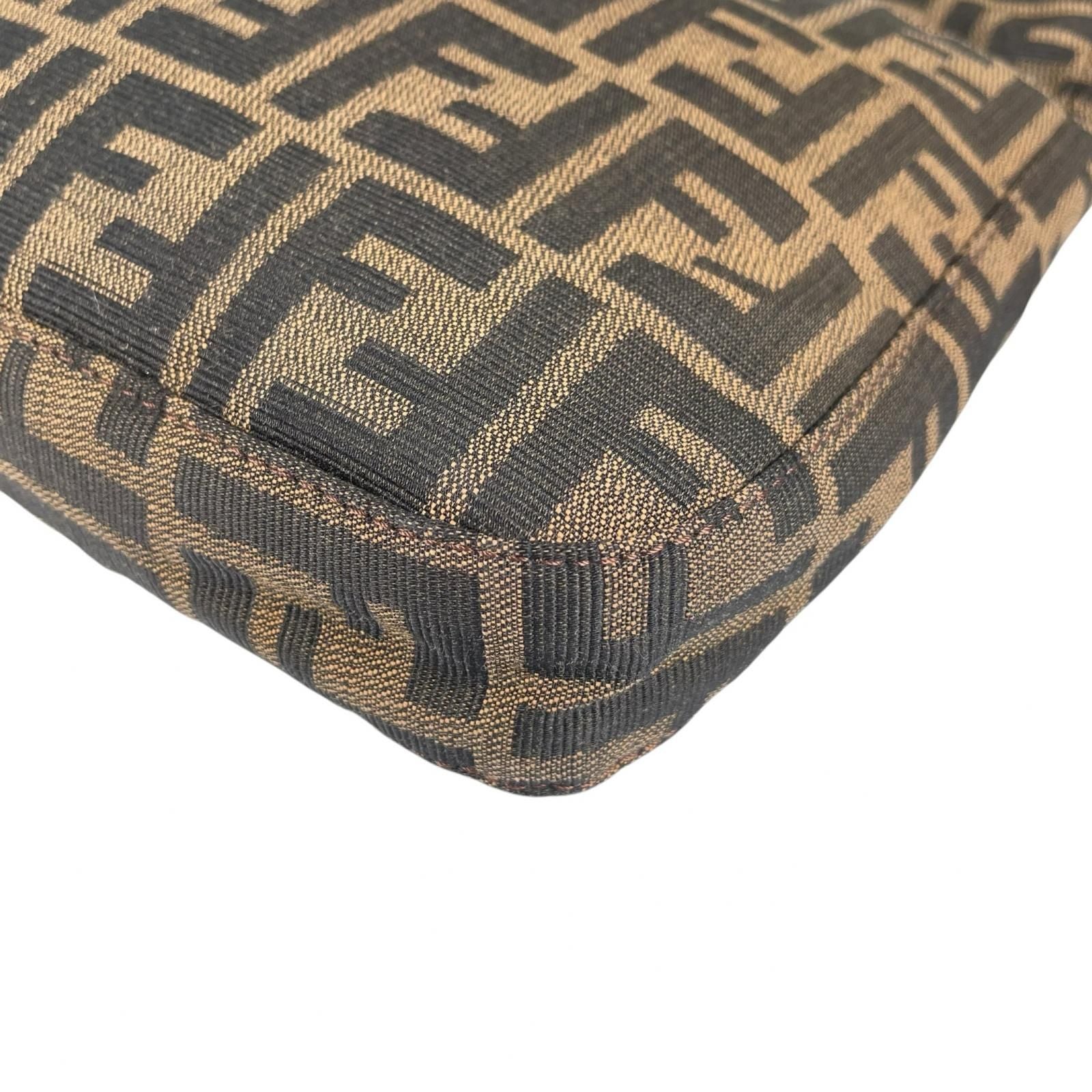 Fendi Zucca Hobo Shoulder Bag Canvas Brown — view 6