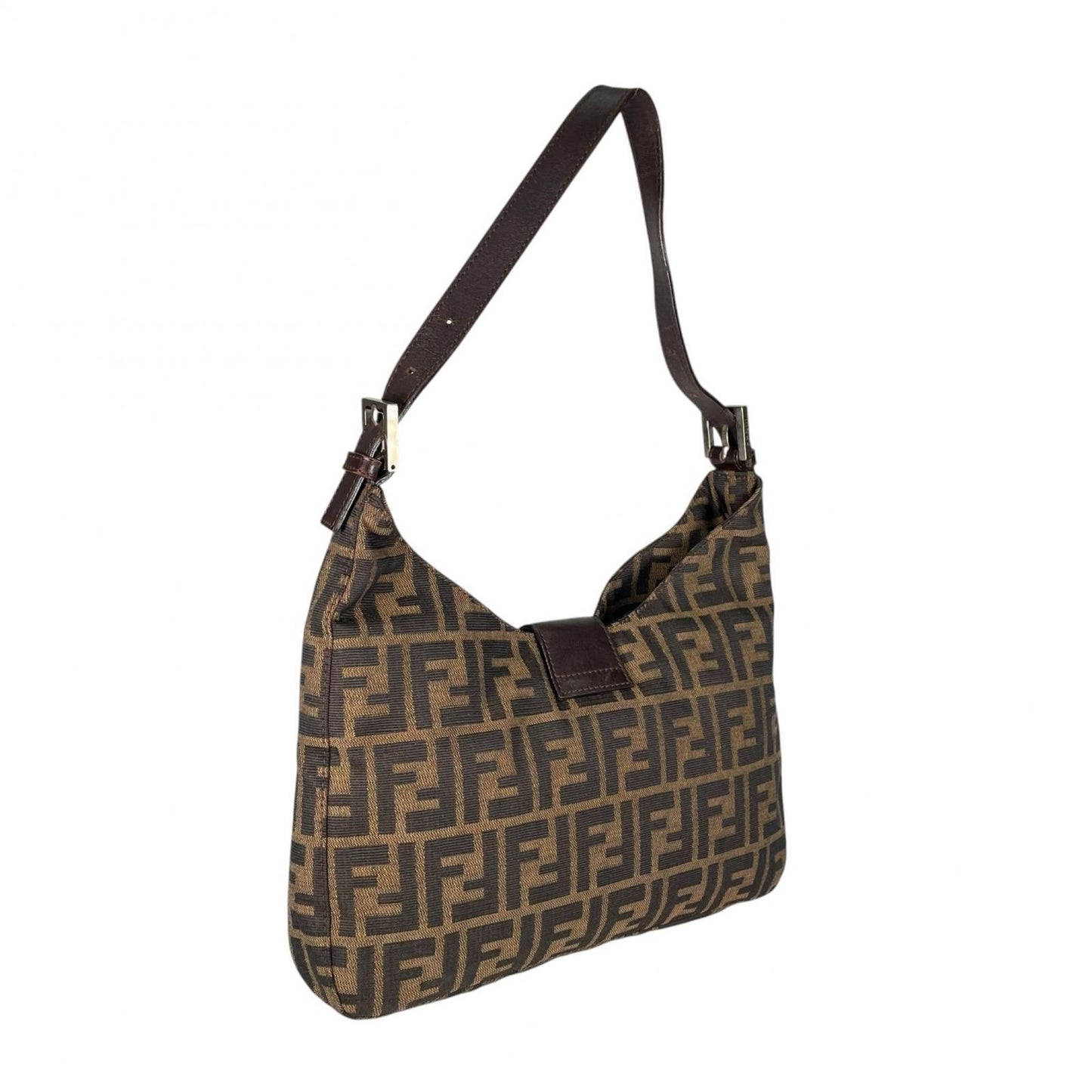 Fendi Zucca Hobo Shoulder Bag Canvas Brown — view 3