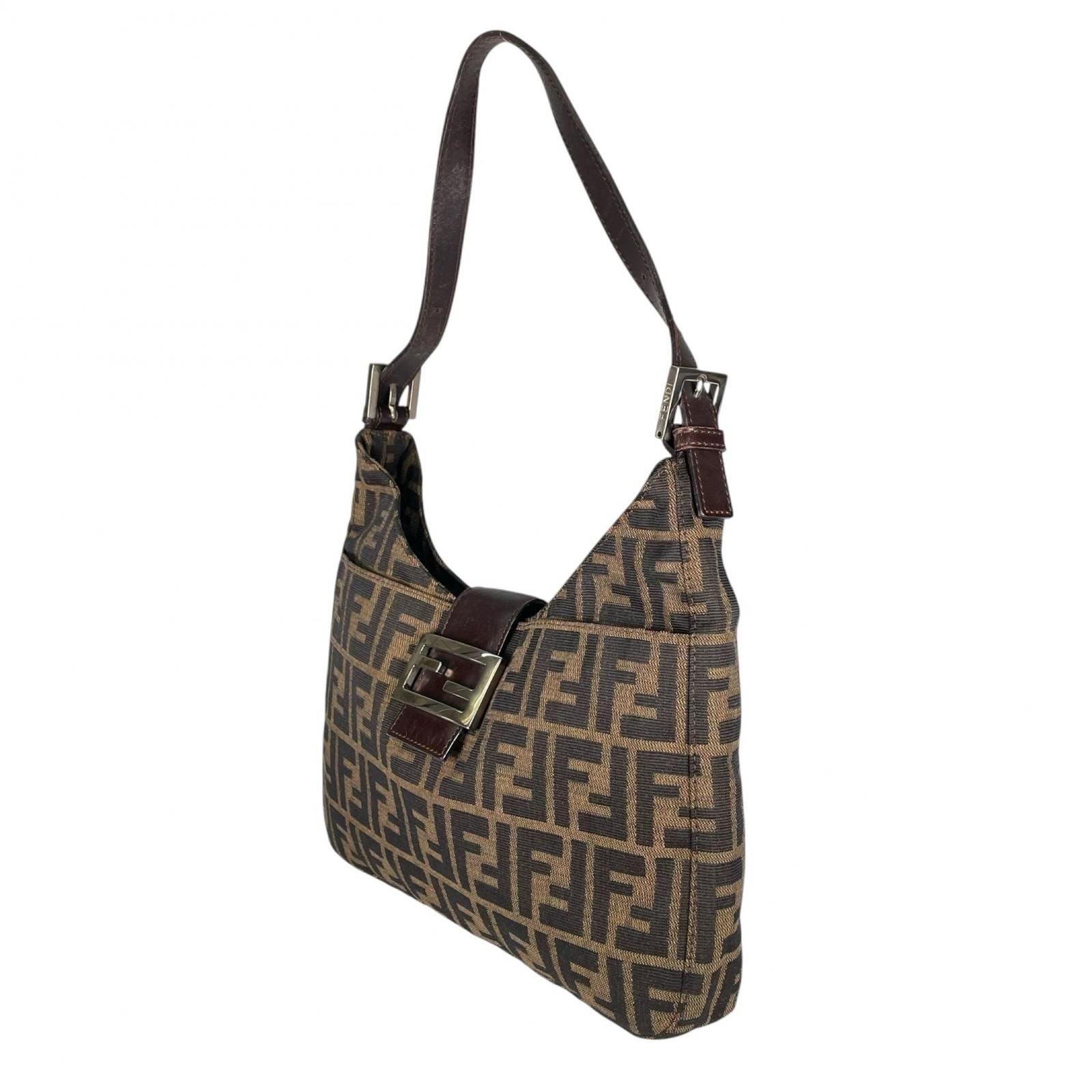 Fendi Zucca Hobo Shoulder Bag Canvas Brown — view 2