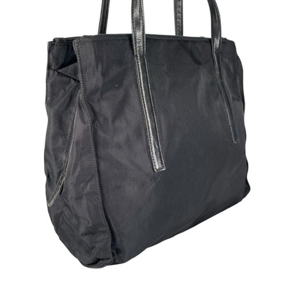 Prada Triangle Logo Tote Bag Nylon Black — view 4