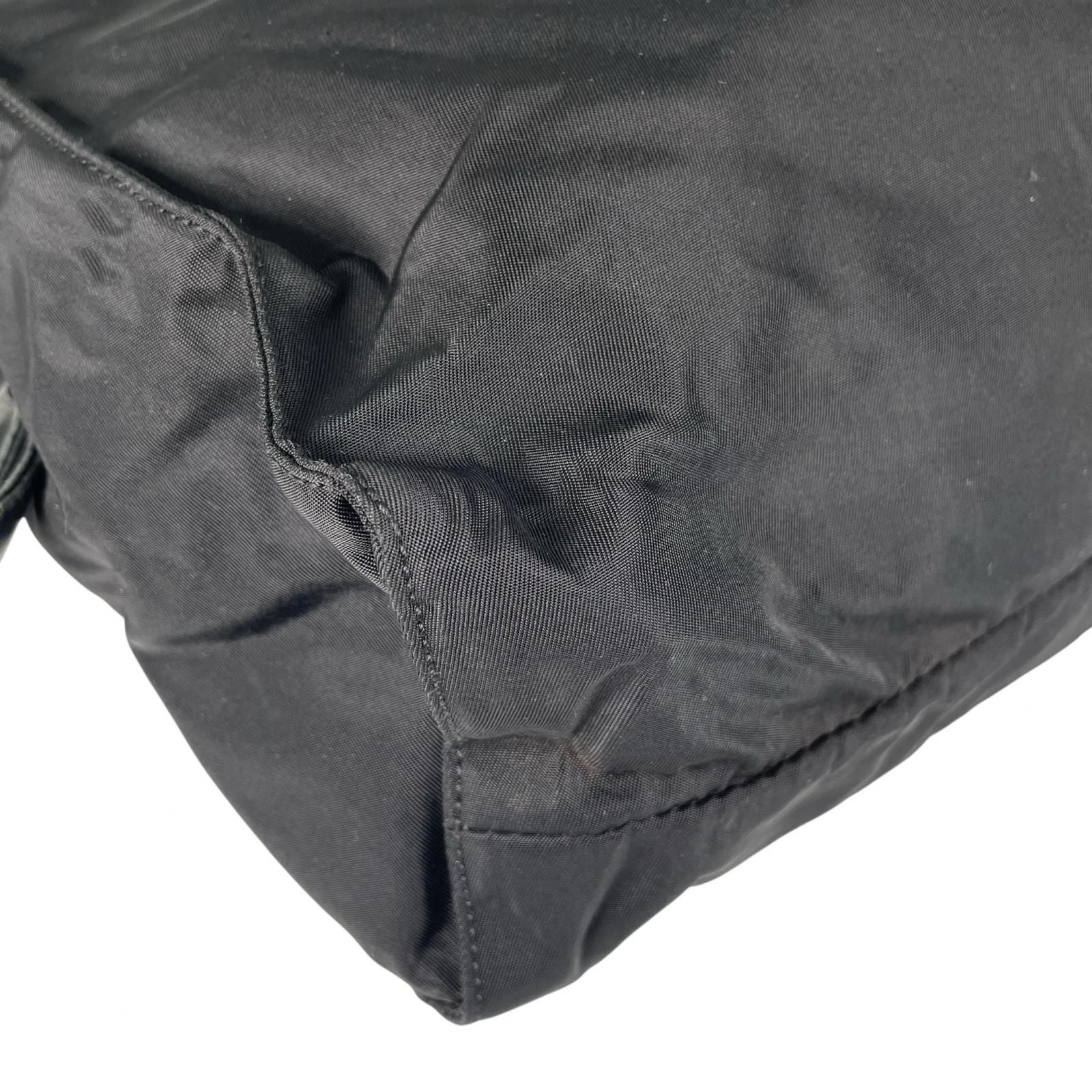 Prada Triangle Logo Tote Bag Nylon Black — view 8