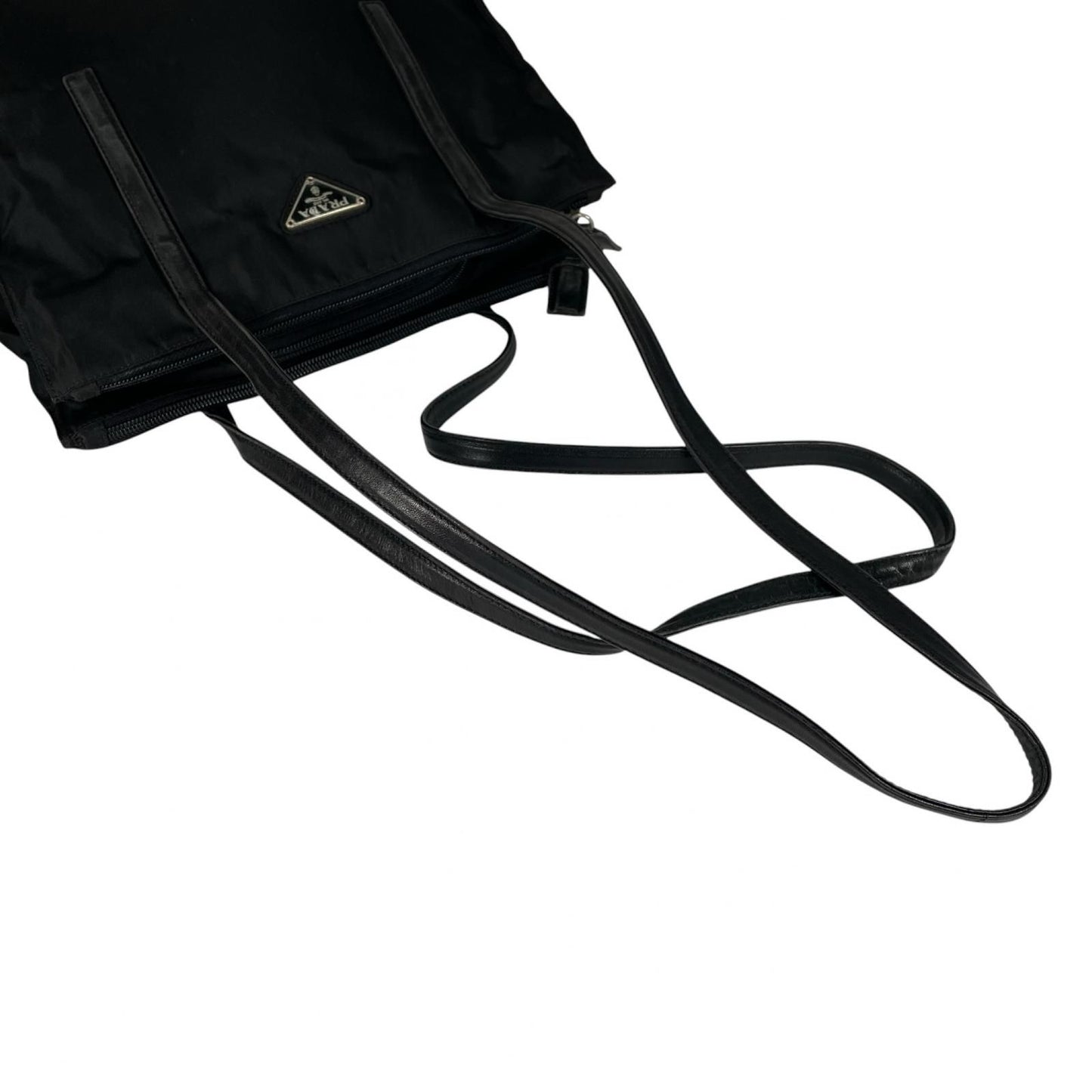 Prada Triangle Logo Tote Bag Nylon Black — view 6