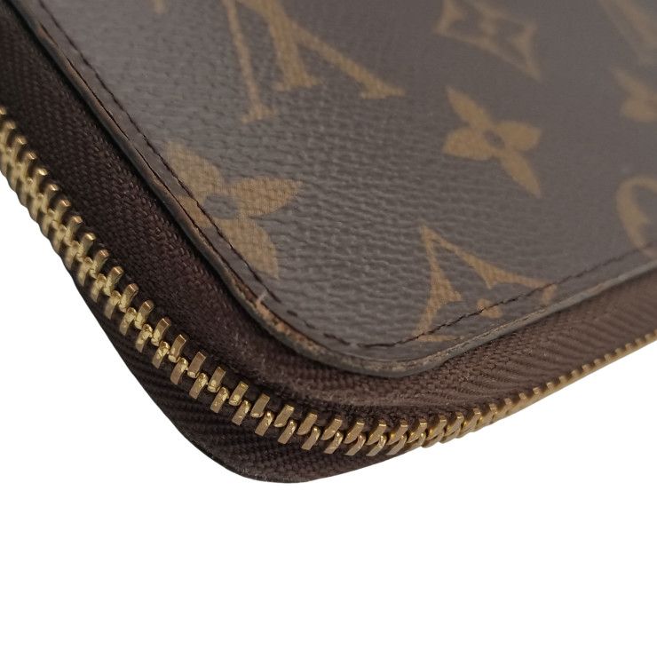 Louis Vuitton Wallet Zippy Organizer Brown Monogram Zip Around Travel Case Gold