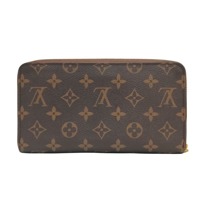 Louis Vuitton Wallet Zippy Organizer Brown Monogram Zip Around Travel Case Gold