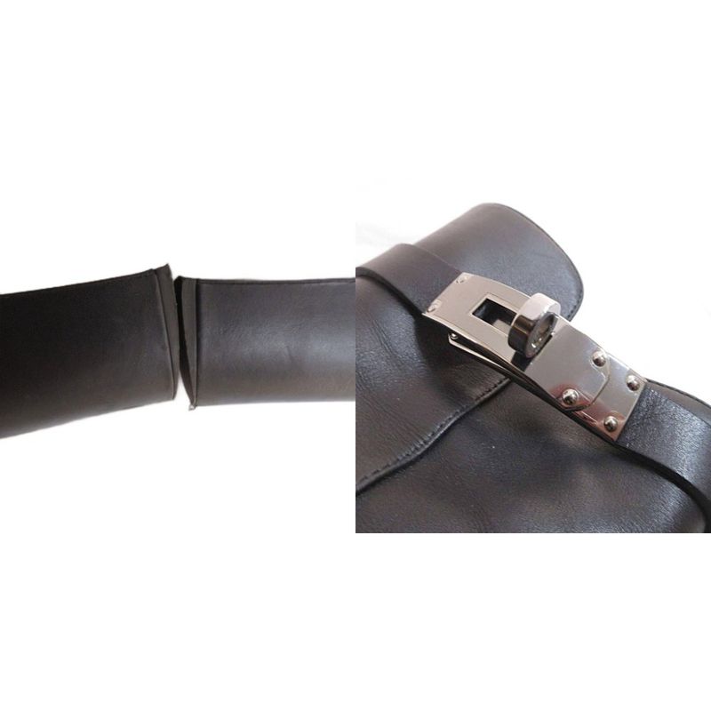 Hermes Joueuse Leather Short Boots Kelly Side Zip 35 Black