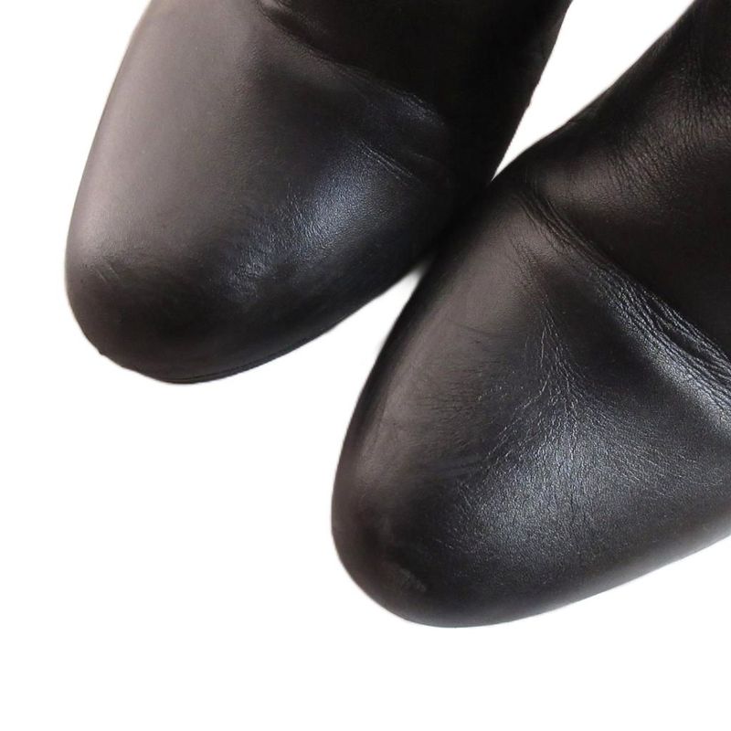 Hermes Joueuse Leather Short Boots Kelly Side Zip 35 Black