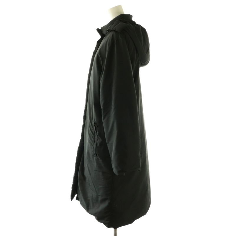Max Mara Weekend Line Down Coat Outer with Hood 40 Black DF