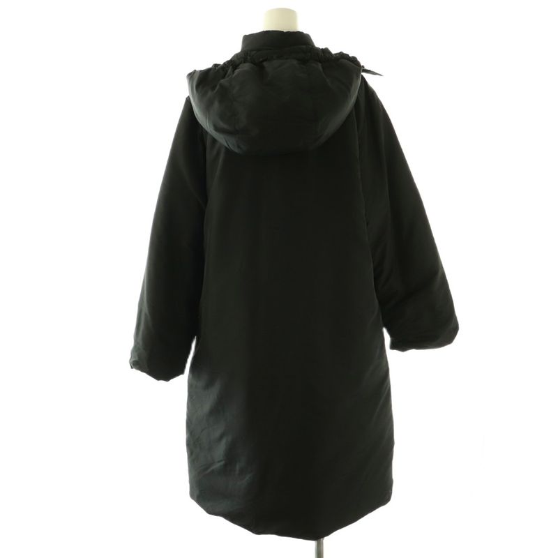 Max Mara Weekend Line Down Coat Outer with Hood 40 Black DF