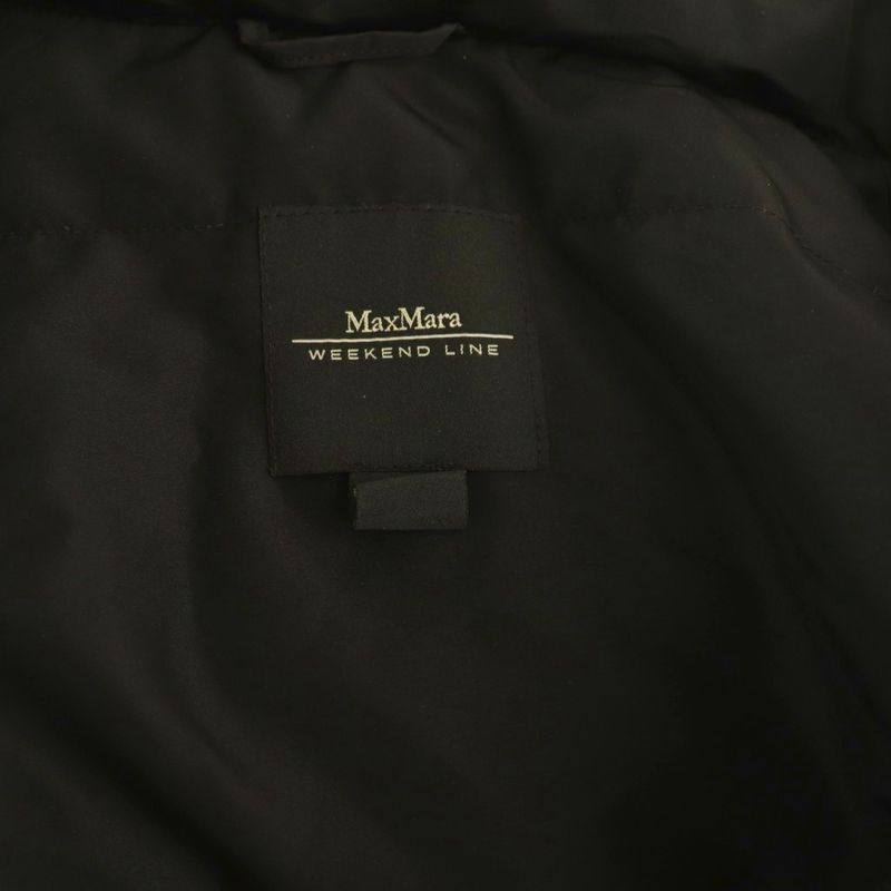 Max Mara Weekend Line Down Coat Outer with Hood 40 Black DF