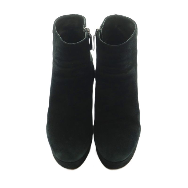 Prada Short Boots High Heel Platform Suede 36 23.0 cm Black
