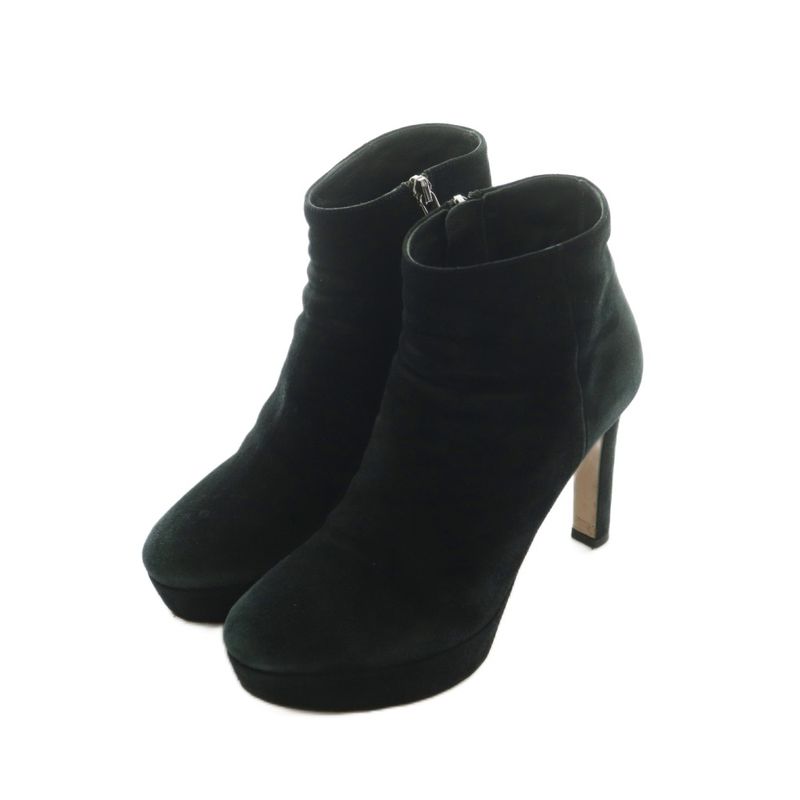 Prada Short Boots High Heel Platform Suede 36 23.0 cm Black