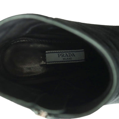 Prada Short Boots High Heel Platform Suede 36 23.0 cm Black