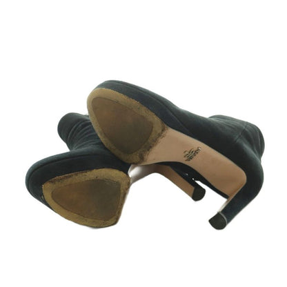 Prada Short Boots High Heel Platform Suede 36 23.0 cm Black