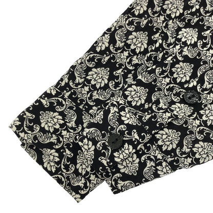 Dolce & Gabbana Damask Print Bowtie Silk Blouse FH Black White 38