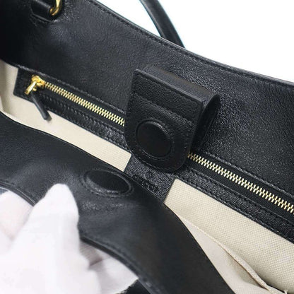 Gucci Horsebit Leather Tote Black