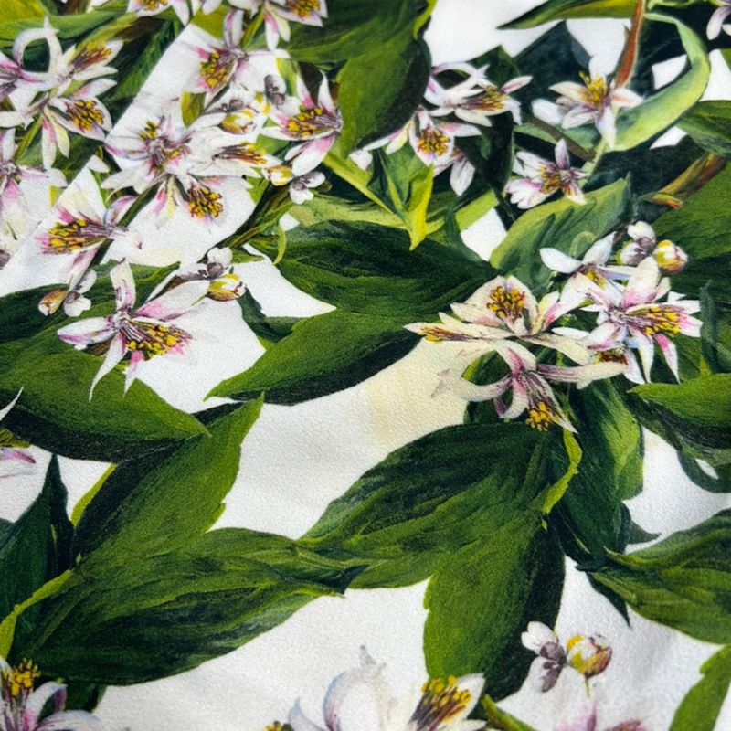 Dolce & Gabbana Flower Rayon Skirt Green White 38
