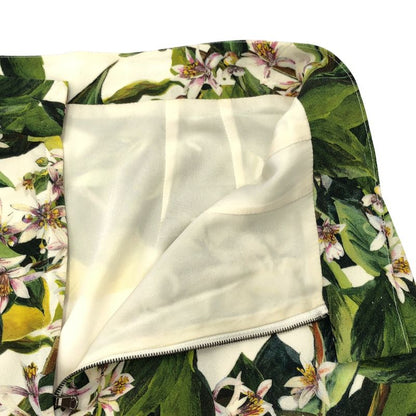Dolce & Gabbana Flower Rayon Skirt Green White 38