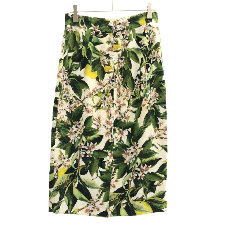 Dolce & Gabbana Flower Rayon Skirt Green White 38
