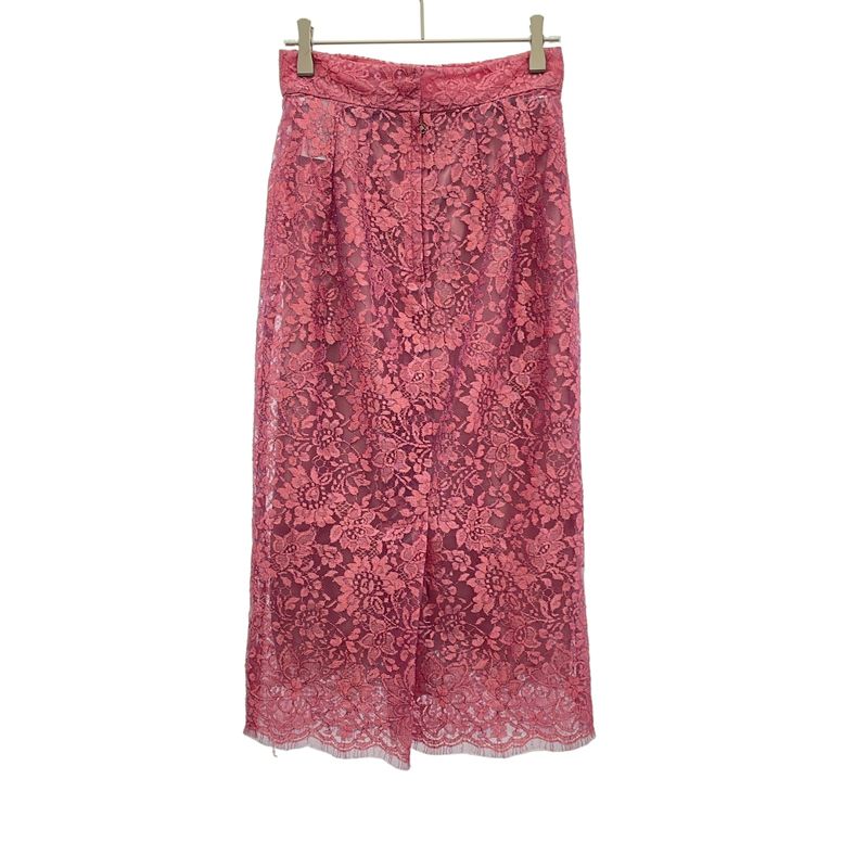 Dolce & Gabbana Lame Lace Mesh Skirt Pink 36