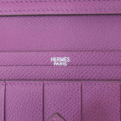 Hermes Bearn Soufflet Souffle Long Leather Wallet Pink
