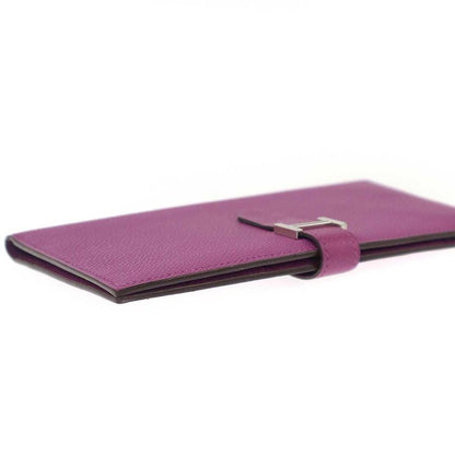 Hermes Bearn Soufflet Souffle Long Leather Wallet Pink