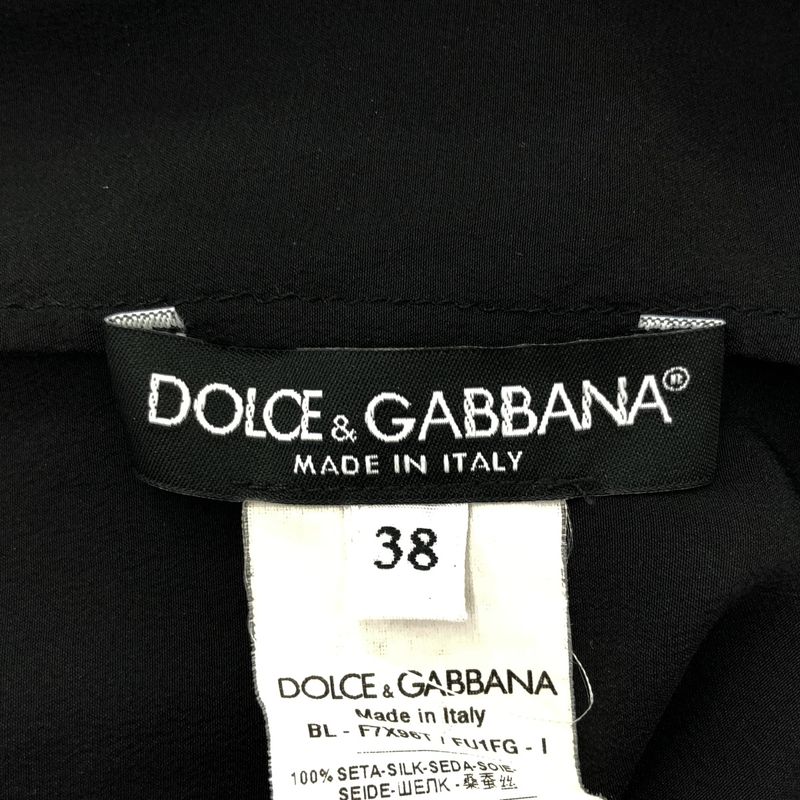 Dolce & Gabbana Bowtie Silk Pullover Blouse Black 38 Sweater