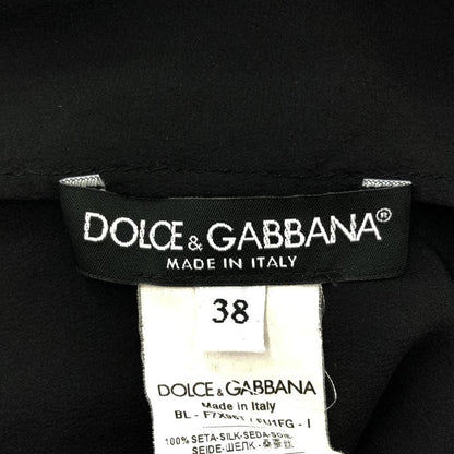 Dolce & Gabbana Bowtie Silk Pullover Blouse Black 38 Sweater